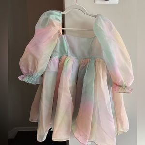 RAINBOW SELKIE PUFF DRESS XS